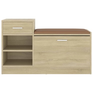 vidaXL Παπουτσοθήκη Καπνιστή Δρυς 94,5x31x57cm από Επεξ. Ξύλο