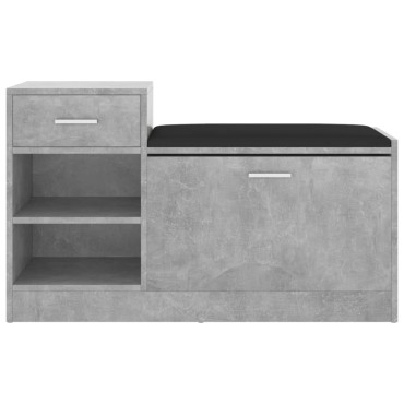 vidaXL Παπουτσοθήκη Γκρι Σκυροδέμ. 94,5x31x57cm από Επεξ. Ξύλο