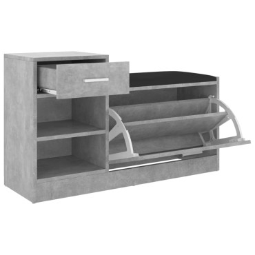 vidaXL Παπουτσοθήκη Γκρι Σκυροδέμ. 94,5x31x57cm από Επεξ. Ξύλο