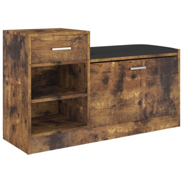 vidaXL Παπουτσοθήκη Καπνιστή Δρυς 94,5x31x57cm από Επεξ. Ξύλο