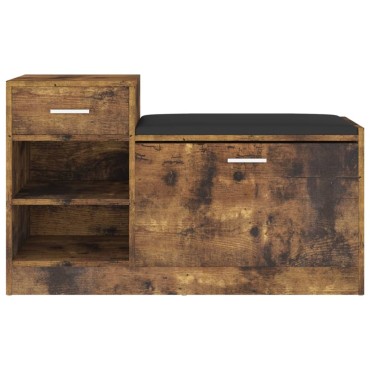 vidaXL Παπουτσοθήκη Καπνιστή Δρυς 94,5x31x57cm από Επεξ. Ξύλο