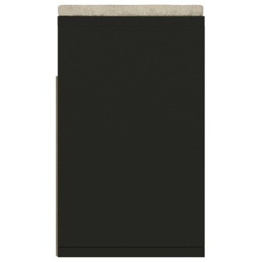 vidaXL Παπουτσοθήκη Μαύρη 104x30x49cm Επεξ. Ξύλο με Μαξιλάρι