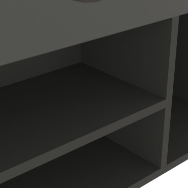 vidaXL Παπουτσοθήκη Γκρι 104x30x49cm Επεξ. Ξύλο με Μαξιλάρι