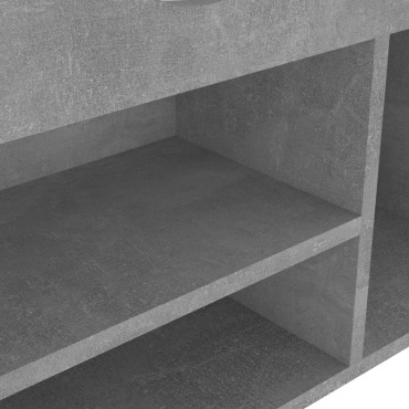 vidaXL Παπουτσοθήκη Γκρι Σκυρ. 104x30x49cm Επεξ. Ξύλο Μαξιλάρι