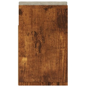 vidaXL Παπουτσοθήκη Καπνιστή Δρυς 104x30x49cm Επεξ. Ξύλο Μαξιλάρι