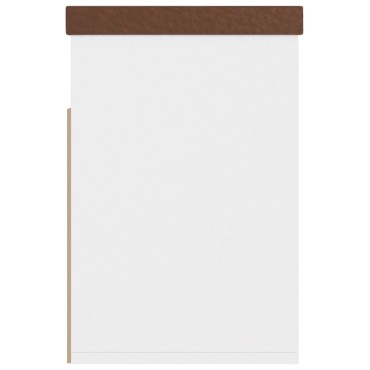 vidaXL Παπουτσοθήκη Λευκή 80x30x47cm Επεξ. Ξύλο με Μαξιλάρι