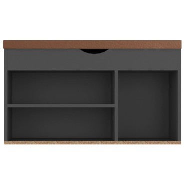 vidaXL Παπουτσοθήκη Γκρι 80x30x47cm Επεξ. Ξύλο με Μαξιλάρι