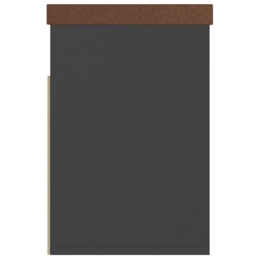 vidaXL Παπουτσοθήκη Γκρι 80x30x47cm Επεξ. Ξύλο με Μαξιλάρι