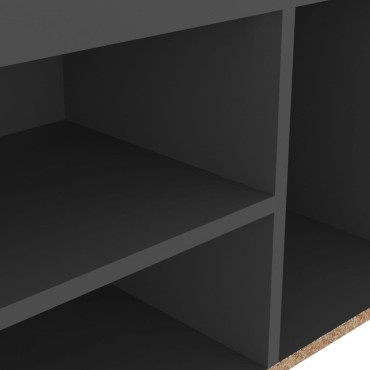 vidaXL Παπουτσοθήκη Γκρι 80x30x47cm Επεξ. Ξύλο με Μαξιλάρι