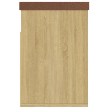 vidaXL Παπουτσοθήκη Sonoma Δρυς 80x30x47cm Επεξ. Ξύλο με Μαξιλάρι