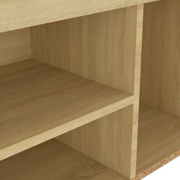 vidaXL Παπουτσοθήκη Sonoma Δρυς 80x30x47cm Επεξ. Ξύλο με Μαξιλάρι