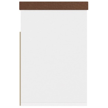 vidaXL Παπουτσοθήκη Λευκή/Sonoma Δρυς 80x30x47cm Επεξ. Ξύλο+ Μαξιλάρι