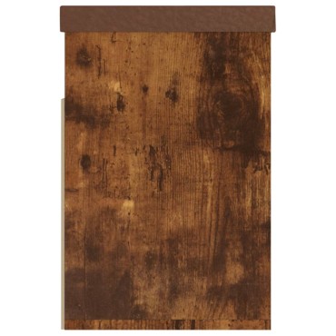 vidaXL Παπουτσοθήκη Καπνιστή Δρυς 80x30x47cm Επεξ. Ξύλο με Μαξιλάρι