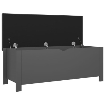 vidaXL Κουτί Αποθήκευσης Γκρι 105x40x45cm Επεξ. Ξύλο με Μαξιλάρι 1 τεμ.