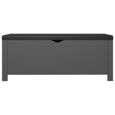 vidaXL Κουτί Αποθήκευσης Γκρι 105x40x45cm Επεξ. Ξύλο με Μαξιλάρι 1 τεμ.