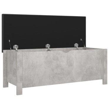 vidaXL Κουτί Αποθήκευσης Γκρι Σκ. 105x40x45cm Επεξ. Ξύλο με Μαξιλάρι 1 τεμ.