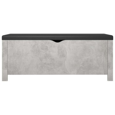 vidaXL Κουτί Αποθήκευσης Γκρι Σκ. 105x40x45cm Επεξ. Ξύλο με Μαξιλάρι 1 τεμ.