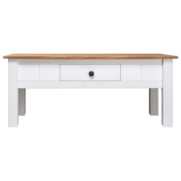 vidaXL Τραπεζάκι Σαλονιού Λευκό 100x60x45cm Μασίφ Πεύκο Σειρά Panama 1 τεμ.