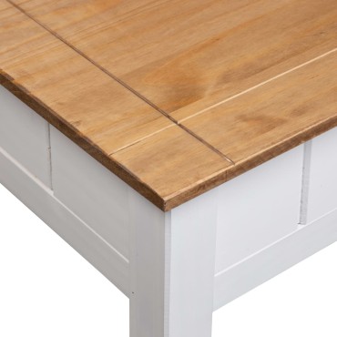 vidaXL Τραπεζάκι Σαλονιού Λευκό 100x60x45cm Μασίφ Πεύκο Σειρά Panama 1 τεμ.