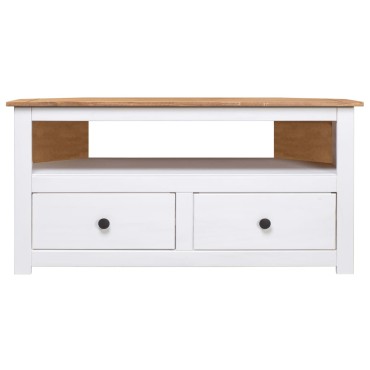 vidaXL Έπιπλο TV Λευκό 93x49x49cm Μασίφ Ξύλο Πεύκου Σειρά Panama