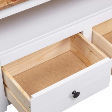 vidaXL Έπιπλο TV Λευκό 93x49x49cm Μασίφ Ξύλο Πεύκου Σειρά Panama