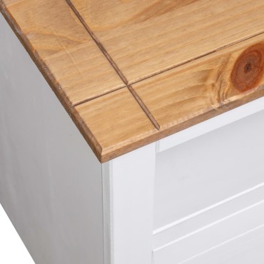 vidaXL Έπιπλο TV Λευκό 93x49x49cm Μασίφ Ξύλο Πεύκου Σειρά Panama
