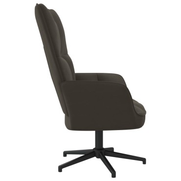 vidaXL Πολυθρόνα Relax Σκούρο Γκρι Βελούδινη 62x68x98cm 1 τεμ.