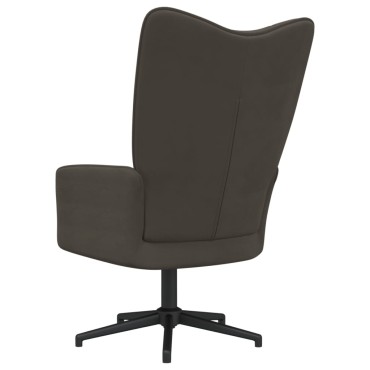 vidaXL Πολυθρόνα Relax Σκούρο Γκρι Βελούδινη 62x68x98cm 1 τεμ.