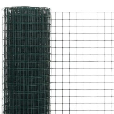 vidaXL Συρματόπλεγμα Κοτετσόσυρμα Πράσινο 10x0,5 μ. Ατσάλι Επικάλ. PVC 10x0,5 μ. (ΜxΥ)</li><li>Διαστάσεις ακτίνων: 12x12 χιλ. (MxΠ)</li><li>Διάμετρος ρολού: 13,5cm