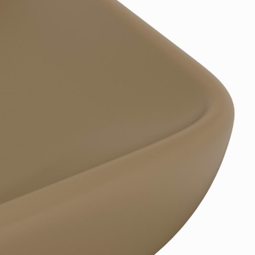 vidaXL Νιπτήρας Πολυτελής Ορθογώνιος Κρεμ Ματ 71x38 εκ. Κεραμικός