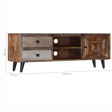 vidaXL Έπιπλο Τηλεόρασης 118x30x40cm από Μασίφ Ξύλο Μάνγκο