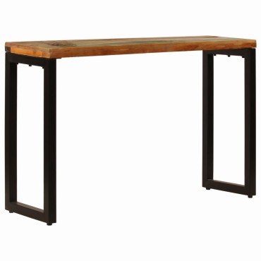 vidaXL Τραπέζι Κονσόλα 120x35x76cm Μασίφ Ανακυκλωμένο Ξύλο/Ατσάλι 1 τεμ.
