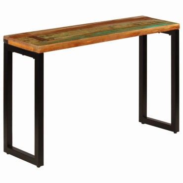 vidaXL Τραπέζι Κονσόλα 120x35x76cm Μασίφ Ανακυκλωμένο Ξύλο/Ατσάλι 1 τεμ.