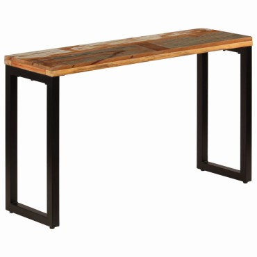 vidaXL Τραπέζι Κονσόλα 120x35x76cm Μασίφ Ανακυκλωμένο Ξύλο/Ατσάλι 1 τεμ.