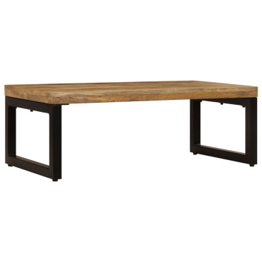 vidaXL Τραπεζάκι Σαλονιού 100x50x35cm από Μασίφ Ξύλο Μάνγκο / Ατσάλι 1 τεμ.