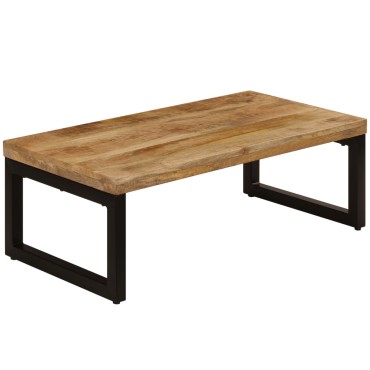 vidaXL Τραπεζάκι Σαλονιού 100x50x35cm από Μασίφ Ξύλο Μάνγκο / Ατσάλι 1 τεμ.