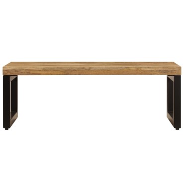 vidaXL Τραπεζάκι Σαλονιού 100x50x35cm από Μασίφ Ξύλο Μάνγκο / Ατσάλι 1 τεμ.