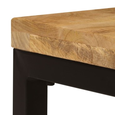 vidaXL Τραπεζάκι Σαλονιού 100x50x35cm από Μασίφ Ξύλο Μάνγκο / Ατσάλι 1 τεμ.