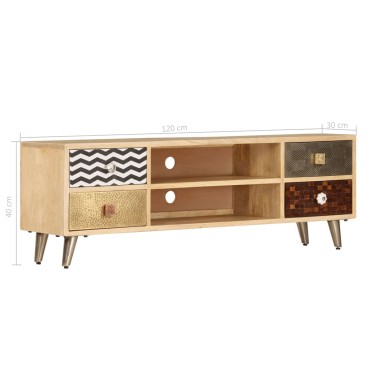 vidaXL Έπιπλο Τηλεόρασης 120x30x40cm από Μασίφ Ξύλο Μάνγκο