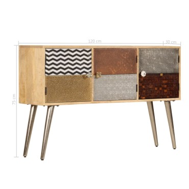 vidaXL Μπουφές 120x30x75cm από Μασίφ Ξύλο Μάνγκο 1 τεμ.