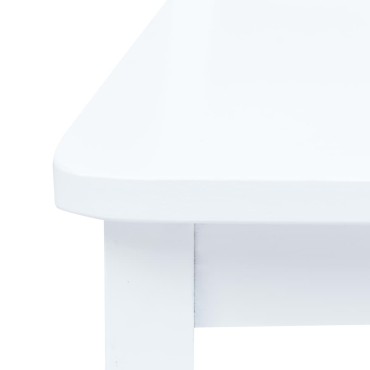 vidaXL Καρέκλες Τραπεζαρίας 4 τεμ. Λευκές Μασίφ Ξύλο Καουτσουκόδεντρου 45,5x52x90cm