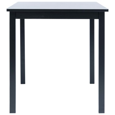 vidaXL Τραπεζαρία Μαύρη 114x71x75cm από Μασίφ Ξύλο Καουτσουκόδεντρου 1 τεμ.