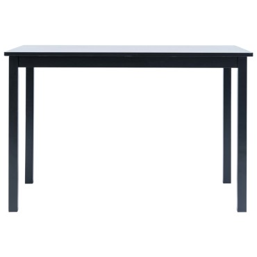vidaXL Τραπεζαρία Μαύρη 114x71x75cm από Μασίφ Ξύλο Καουτσουκόδεντρου 1 τεμ.