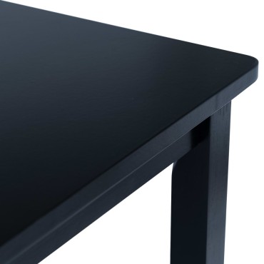 vidaXL Τραπεζαρία Μαύρη 114x71x75cm από Μασίφ Ξύλο Καουτσουκόδεντρου 1 τεμ.