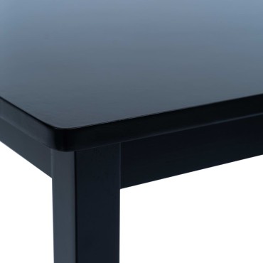 vidaXL Τραπεζαρία Μαύρη 114x71x75cm από Μασίφ Ξύλο Καουτσουκόδεντρου 1 τεμ.