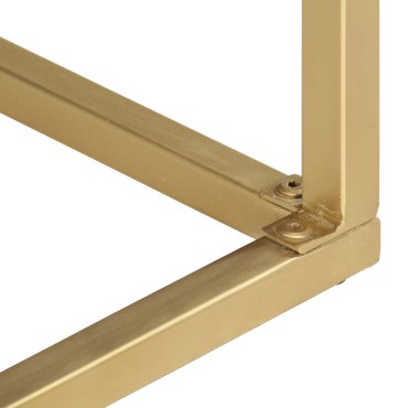 vidaXL Τραπέζι Κονσόλα Μαύρο / Χρυσό 90x30x75cm Μασίφ Ξύλο Μάνγκο 1 τεμ.