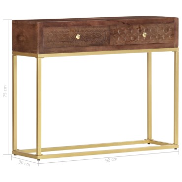 vidaXL Τραπέζι Κονσόλα 90x30x75cm από Μασίφ Ξύλο Μάνγκο 1 τεμ.