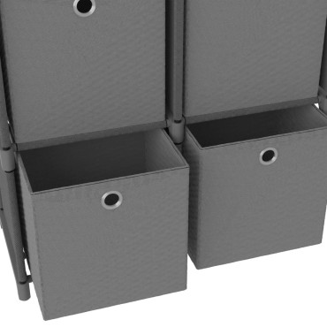 vidaXL Ραφιέρα με 5 Κύβους & Κουτιά Γκρι 103x30x72,5cm Υφασμάτινη 1 τεμ.