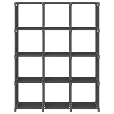 vidaXL Ραφιέρα με 12 Κύβους Γκρι 103x30x141cm Υφασμάτινη 1 τεμ.