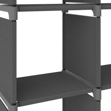 vidaXL Ραφιέρα με 12 Κύβους Γκρι 103x30x141cm Υφασμάτινη 1 τεμ.